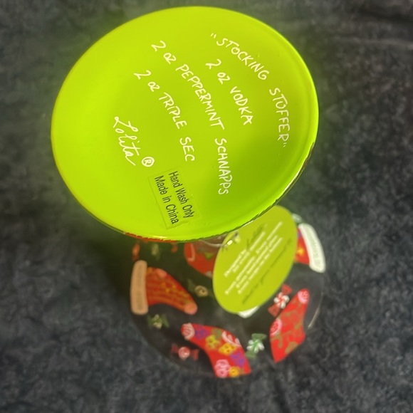 Lolita- Hand Painted Martini glass “Stocking Stuffer-Tini” Retired Holiday Gift - Picture 7 of 15